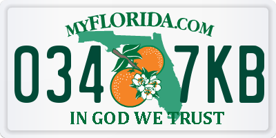 FL license plate 0347KB