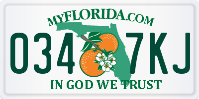FL license plate 0347KJ