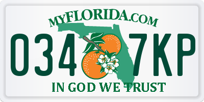 FL license plate 0347KP