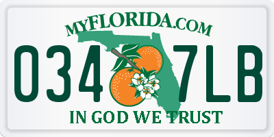 FL license plate 0347LB