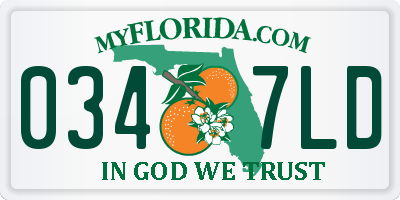 FL license plate 0347LD
