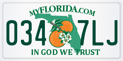 FL license plate 0347LJ