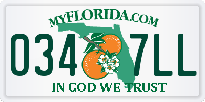 FL license plate 0347LL