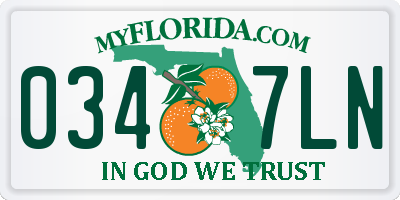 FL license plate 0347LN
