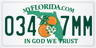 FL license plate 0347MM