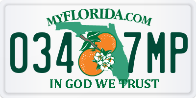 FL license plate 0347MP