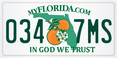 FL license plate 0347MS