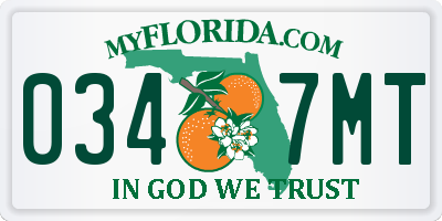 FL license plate 0347MT