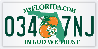FL license plate 0347NJ