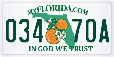 FL license plate 0347OA