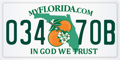 FL license plate 0347OB