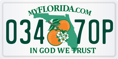 FL license plate 0347OP