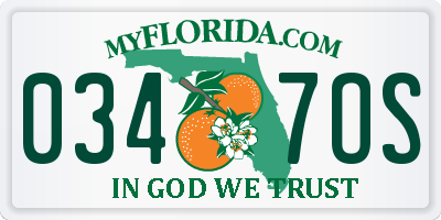 FL license plate 0347OS