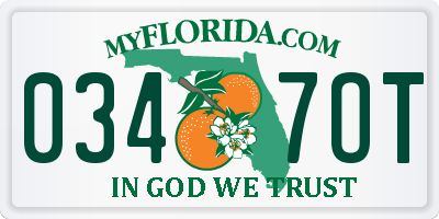 FL license plate 0347OT
