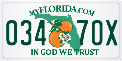 FL license plate 0347OX
