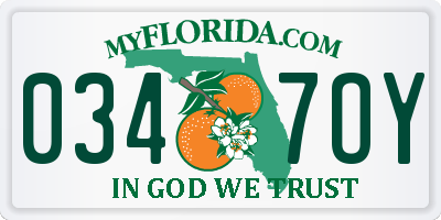 FL license plate 0347OY