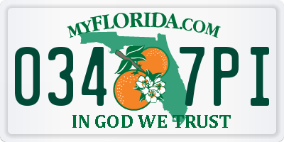 FL license plate 0347PI