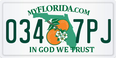 FL license plate 0347PJ