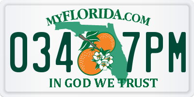 FL license plate 0347PM