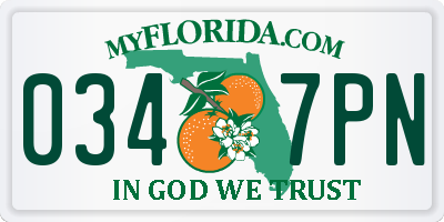 FL license plate 0347PN