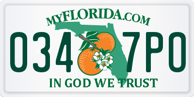 FL license plate 0347PO