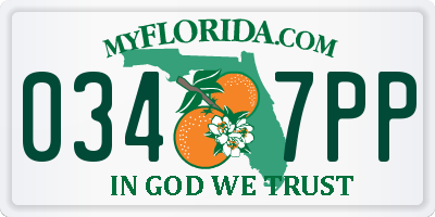 FL license plate 0347PP