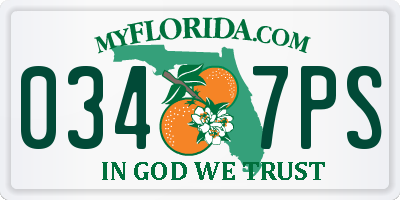 FL license plate 0347PS