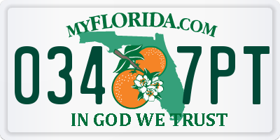 FL license plate 0347PT