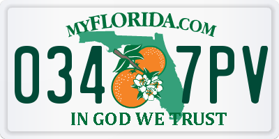 FL license plate 0347PV
