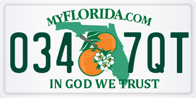 FL license plate 0347QT