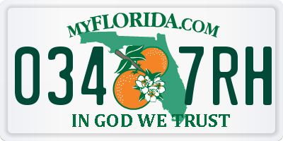 FL license plate 0347RH