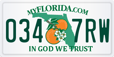 FL license plate 0347RW
