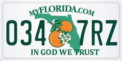 FL license plate 0347RZ