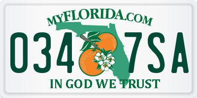 FL license plate 0347SA
