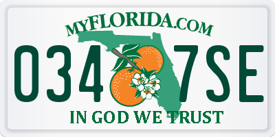 FL license plate 0347SE
