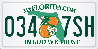 FL license plate 0347SH