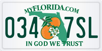 FL license plate 0347SL
