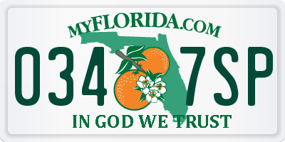 FL license plate 0347SP
