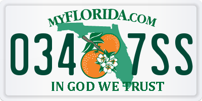 FL license plate 0347SS