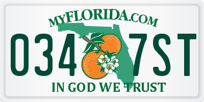 FL license plate 0347ST