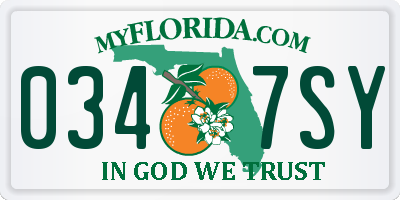 FL license plate 0347SY