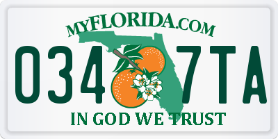 FL license plate 0347TA