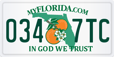 FL license plate 0347TC