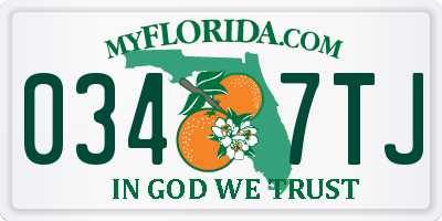 FL license plate 0347TJ