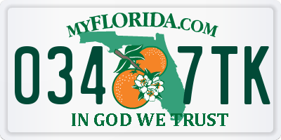 FL license plate 0347TK