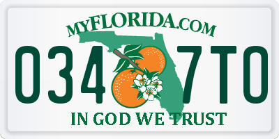 FL license plate 0347TO