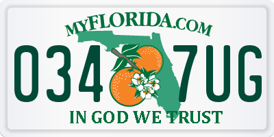 FL license plate 0347UG