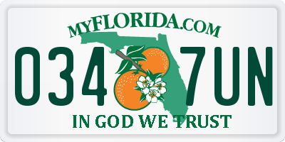 FL license plate 0347UN