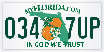 FL license plate 0347UP