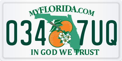 FL license plate 0347UQ